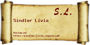 Sindler Lívia névjegykártya